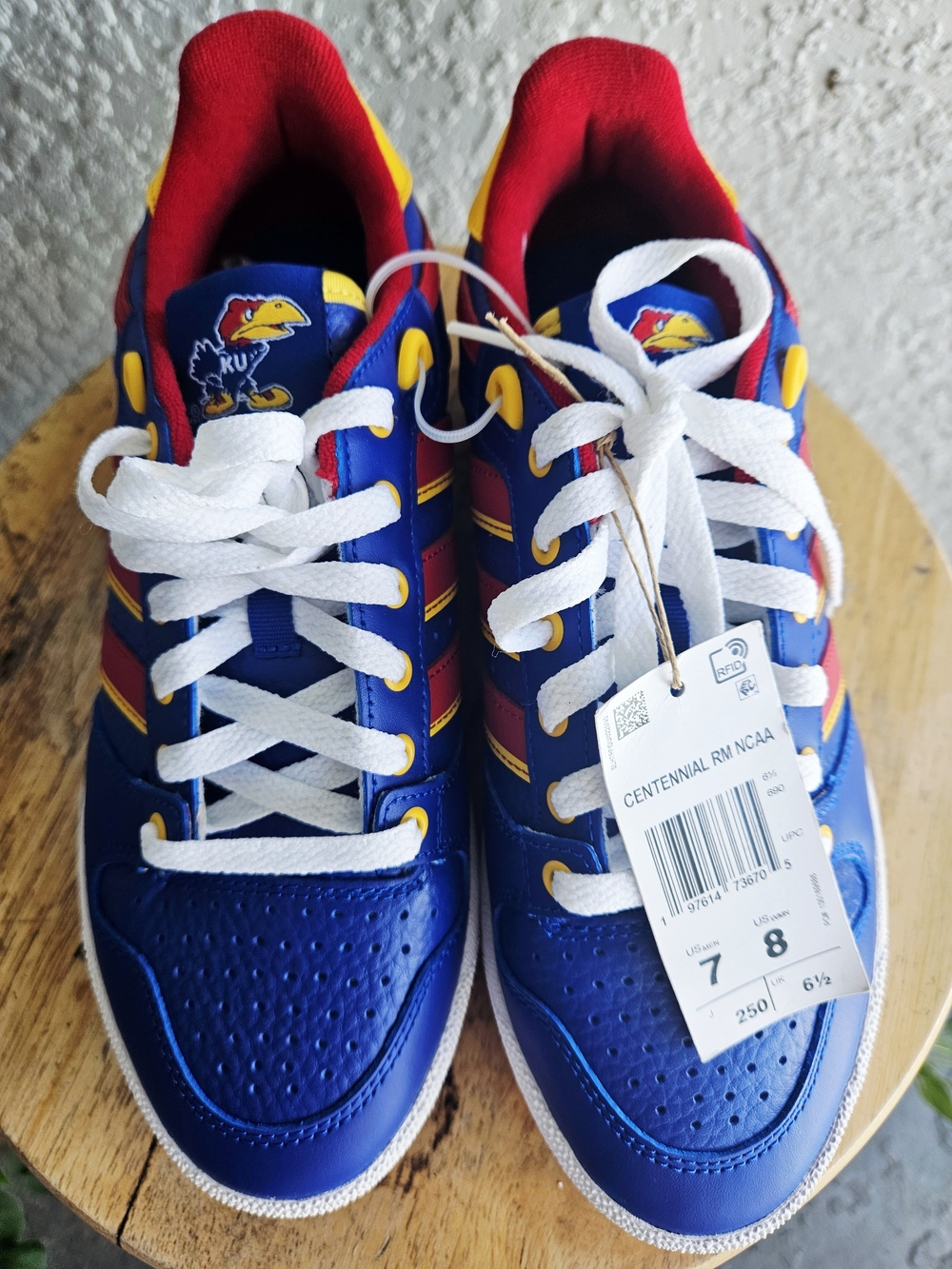 adidas Blue Sneakers with Red & Yellow Accents